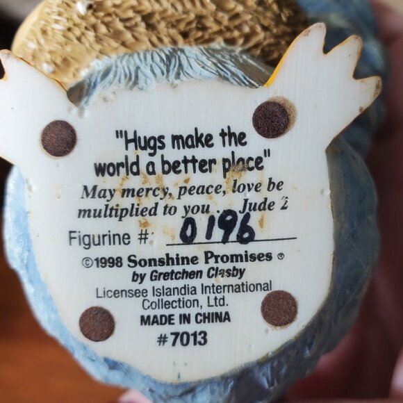 Sonshine Promises Blue Bird Figurine - "Hugs make the world a better place" - Picture 4 of 4